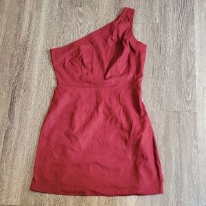 a new day One-Shoulder Burgundy Dress